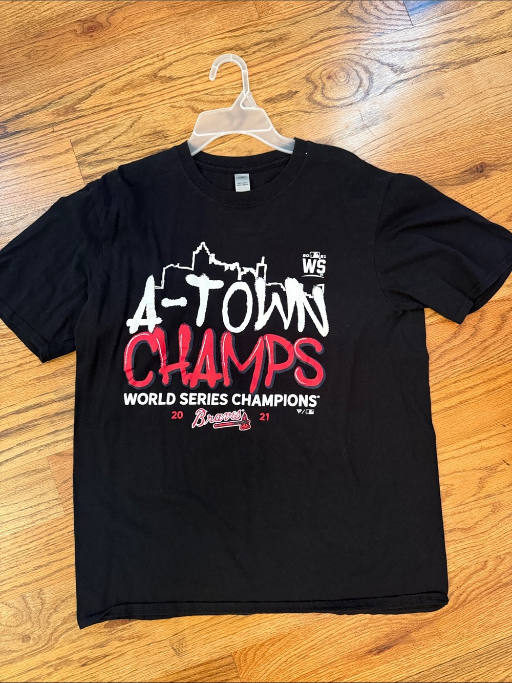 A-Town Champs Black World Series 2021 Champions T-Shirt Atlanta Braves adult med